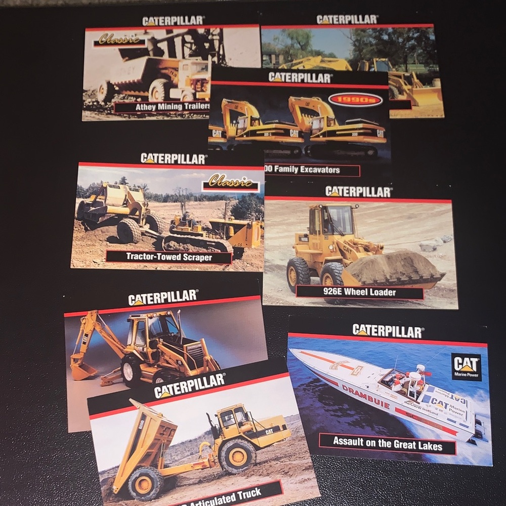 Lot of 8 1993 Caterpillar Trading Cards NRMT